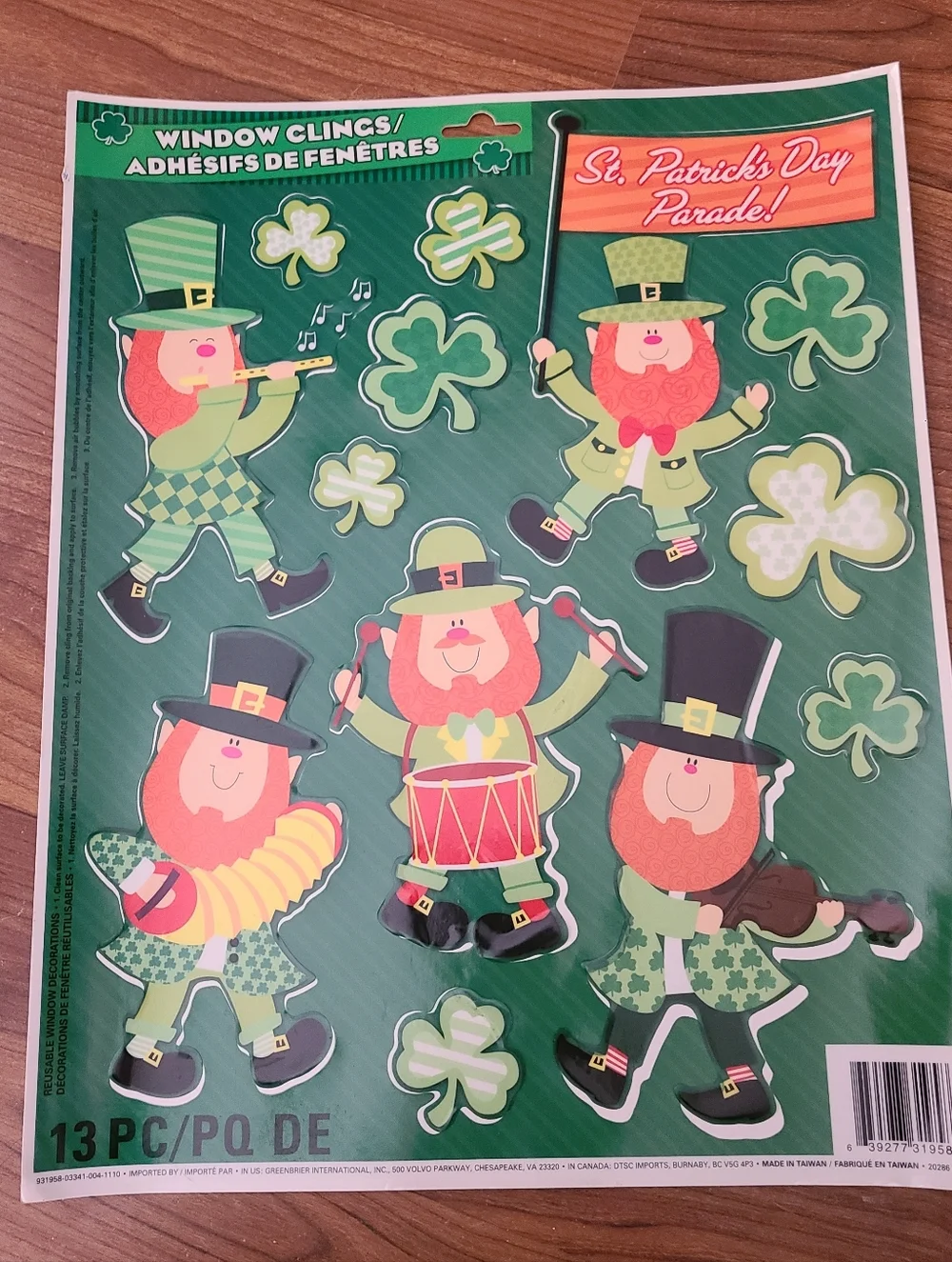 bundle of 6 vintage holiday decor window clings st patricks halloween valentines